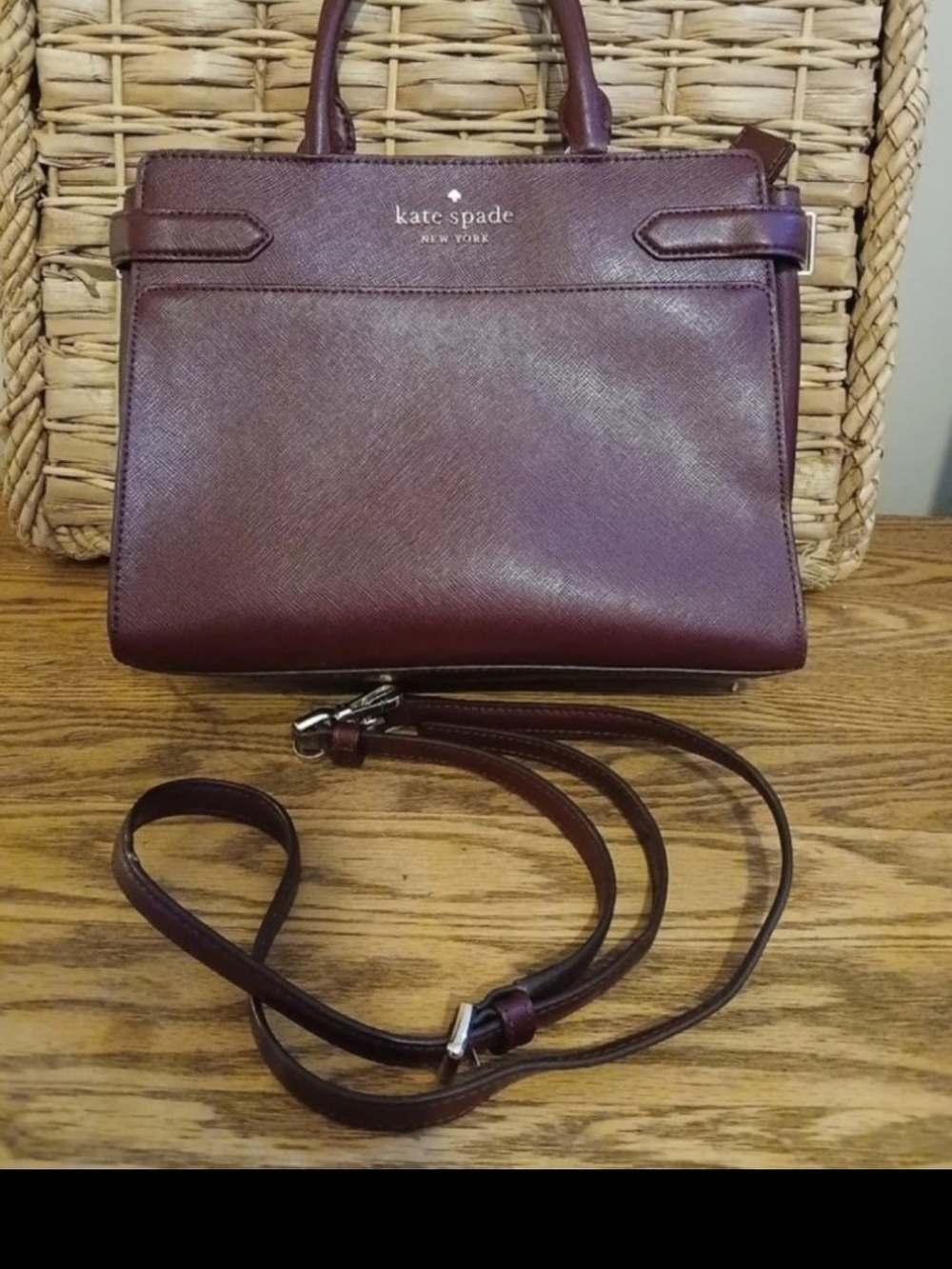 Kate Spade 'Staci' Medium Saffiano Leather Satchel(Removable,Adj)Crossbody Bag